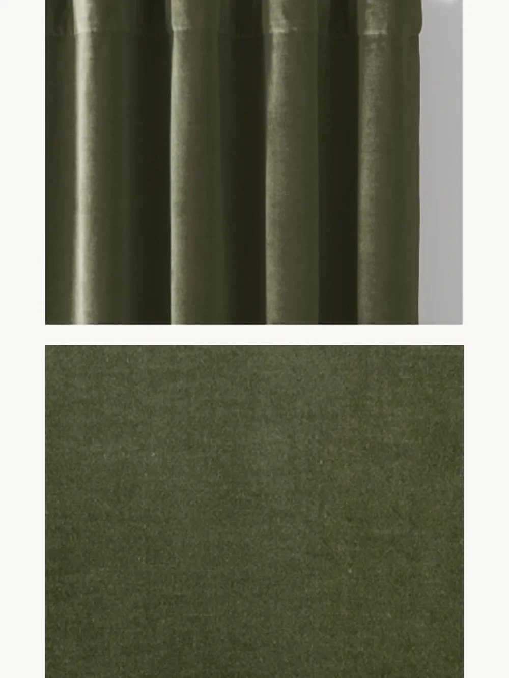 Restoration Hardware 50”x 96”Cotton Velvet Drapery Panels in Thyme Green